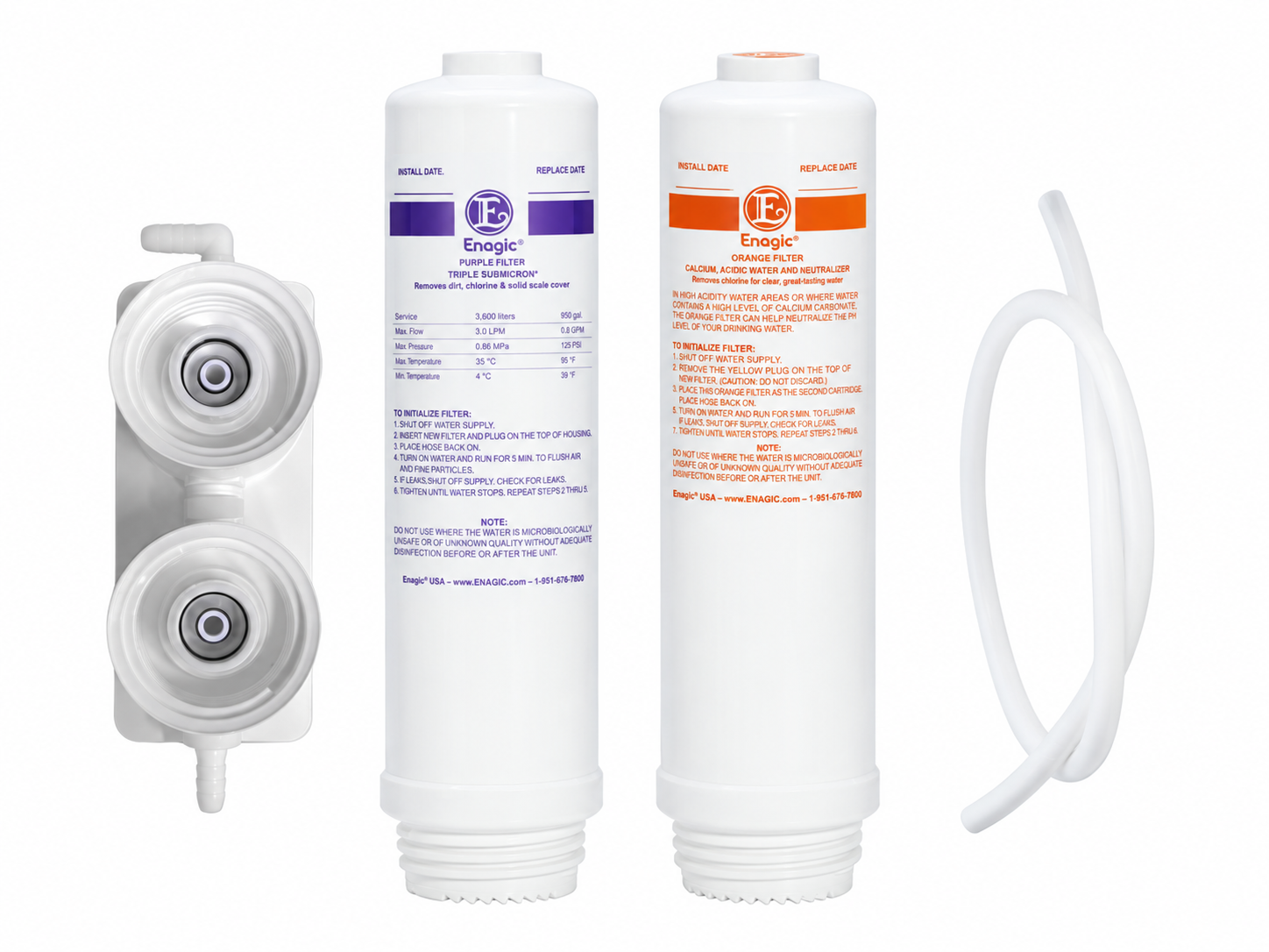 Enagic dual pre-filtration system and cartridges